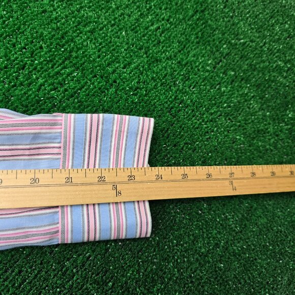 Hugo Boss Shirt Mens 16.5 32-33 Blue Striped Button Up Preppy Casual - Picture 6 of 11